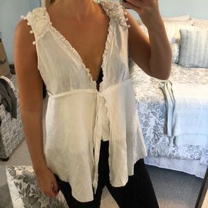 White Sleeveless Blouse